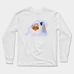 Santorini Cat - a souvenir you can get from your couch Long Sleeve T-Shirt